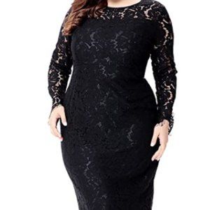 "Paronlinka" Elegant Long Sleeve Lace Dress